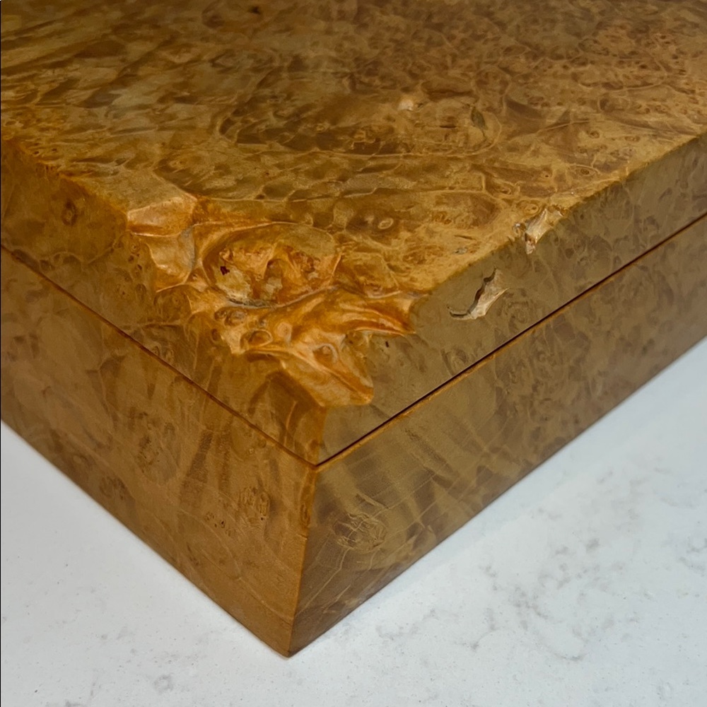 Handcrafted Michael Elkan Wooden Burl Jewelry Box